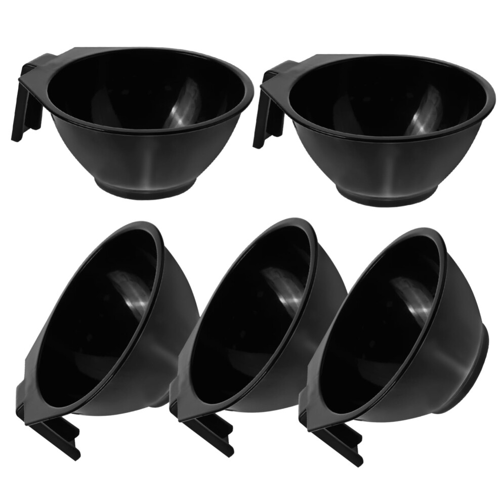 5pcs Plastic Hair Dye Mixing Bowls with NonSlip Base for Salon and Home Hair Coloring