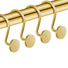 Gold Shower Curtain Hooks Rustproof Metal Rings Heavy Duty Decorative Set of 12 for Bathroom