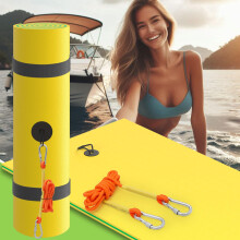 Floating Water Mat 6x3 Ft Large XPE Foam Pad for Lake and Pool, Durable 3Layer Adult Island with Tow Rope, Yellow
