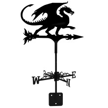 Dragon Weathervane Black Metal WeatherResistant Unique Dragon Roof and Garden Outdoor Decoration