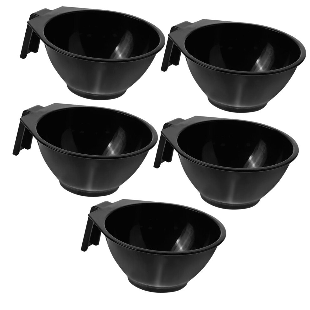 Black 5Pcs Hair Dye Mixing Bowl Set Professional Salon And Diy Hair Tinting Bowls