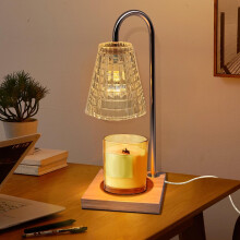 Candle Warmer Lamp with Dual Bulbs, Dimmable Heat, Vintage Lattice Design for Jar Candles