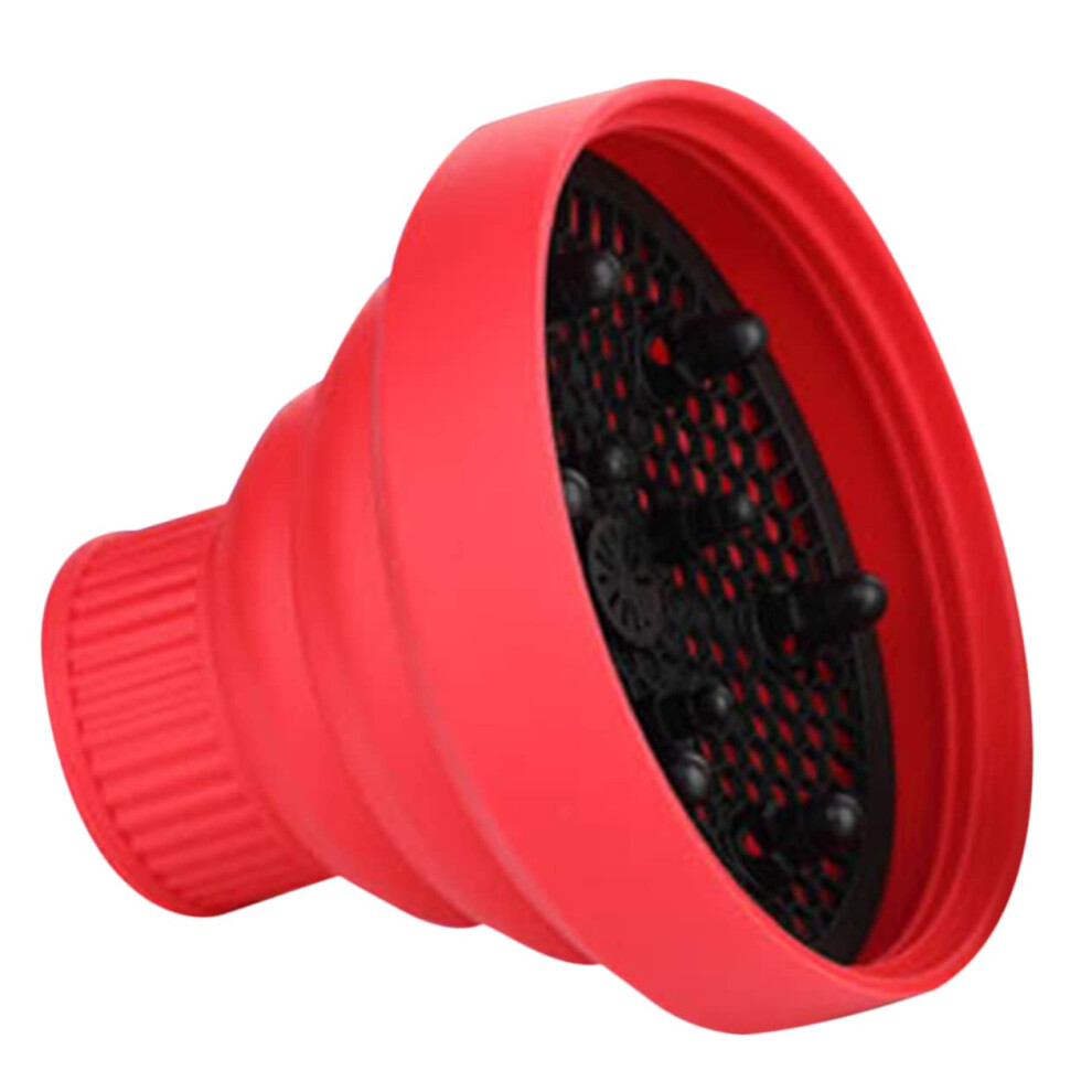Red Universal Hair Dryer Diffuser Attachment Silicone For Curl Enhancing Frizz Uction Travel