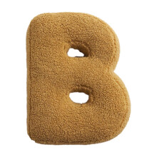 Yellow Letter B Throw Pillow Soft Lambsfaux wool Alphabet Cushion for Kids Bedroom Decor Gift