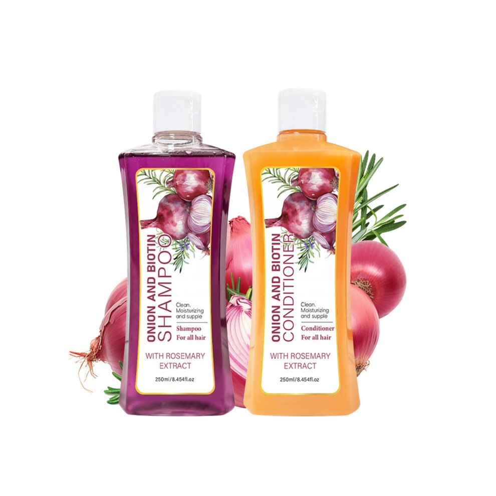 Onion Rosemary Shampoo and Conditioner Set for Hair Growth, Reduces Hair Loss, Strengthens and Thickens