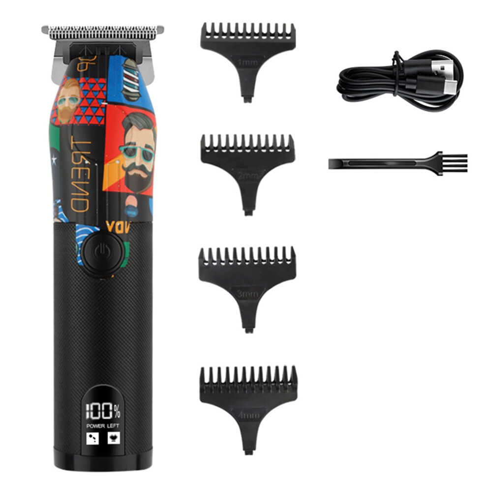 Hair Clippers for Men with Precise Steel Blades, Cordless USB Rechargeable Professional Hair Trimmer Graffiti 601