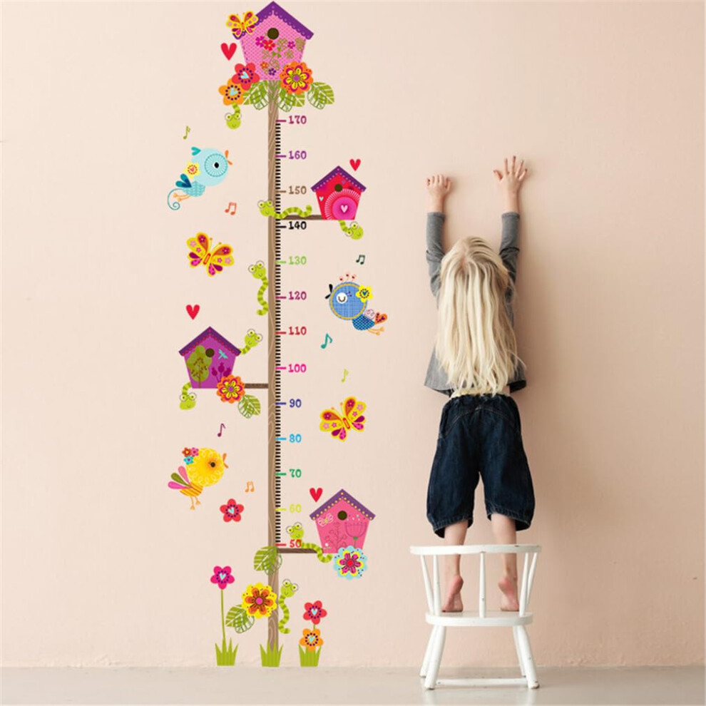 Height Growth Chart Wall Stickers for Kids, Tree and Animal Removable Waterproof PVC Decals for Nursery