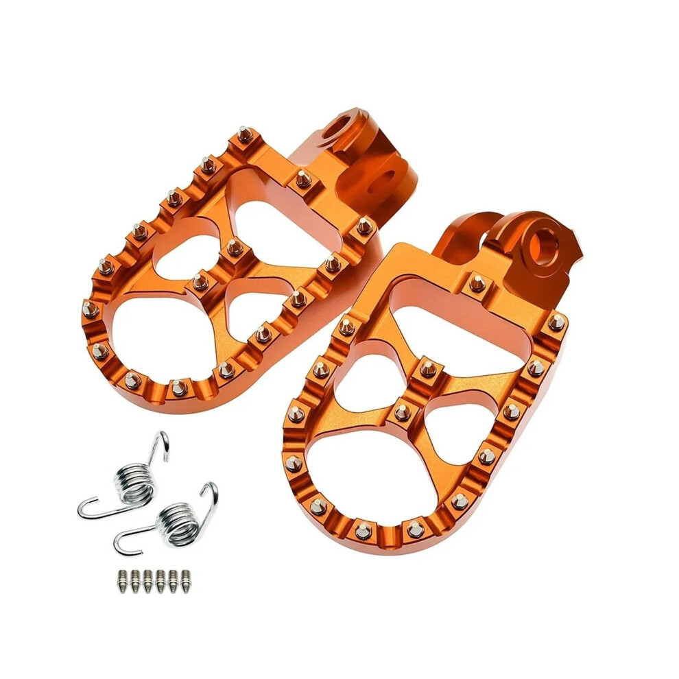 Motorcycle Foot Pegs Aluminum Antislip Wide Platform For Ktm Exc Sx Xcw Enduro Racing Orange 9113335513341