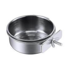 Bird Feeding Bowls 10pcs Stainless Steel Pet Feeder SpillResistant Hanging Cage Cups for Birds and Small Animals 4.5x10cm