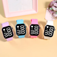 SUSUchens Wrist Watch Large Screen Adjustable Strap Easy to Read Boy Girl Electronic Watch Time Display Battery Powered Kids LED Digital Watch Black