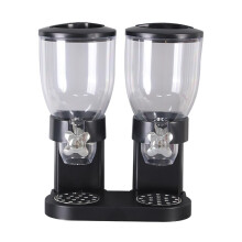 Cereal Dispenser Countertop, 5L Large Grain Dispenser, Dry Food Dispenser Container with Dual Control, Candy Dispenser for Store Coffee , Nut Black