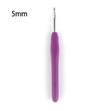 2.0-10mm Multicolor DIY Ergonomic Handle Soft Grip Crochet Hook Aluminum Weave Yarn Knitting Needles 5.0MM