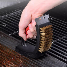 WQQZJJ Grill Brush & Scraper, Copper Wire BBQ Brush for Outdoor Grill Cleaning, Grill Accessories Gift for Men, Compatible with Charcoal Grills