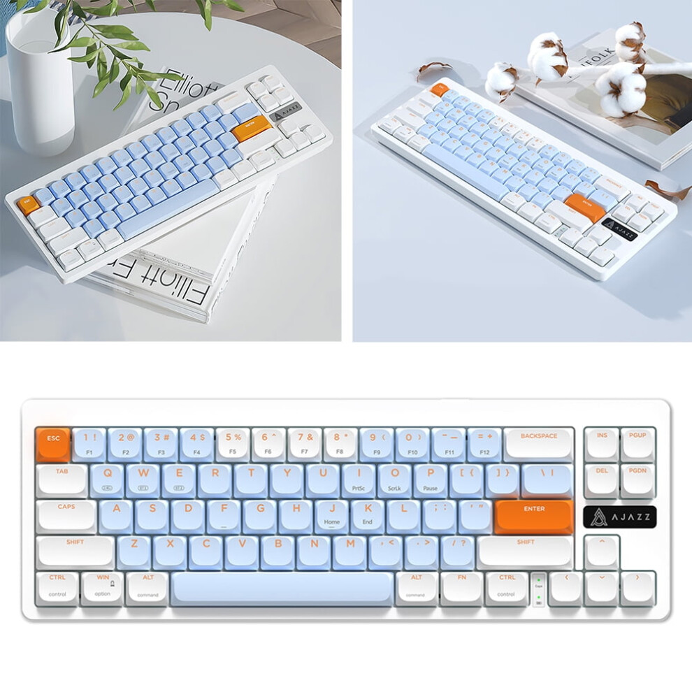 Jixopn 2.4G Bluetooth-Compatible Wireless Mechanical Keyboard Dual-Mode Mini Office Keyboard 68-Key Rechargeable Keyboard For Windows Laptop Pc Gamer 9180479539926