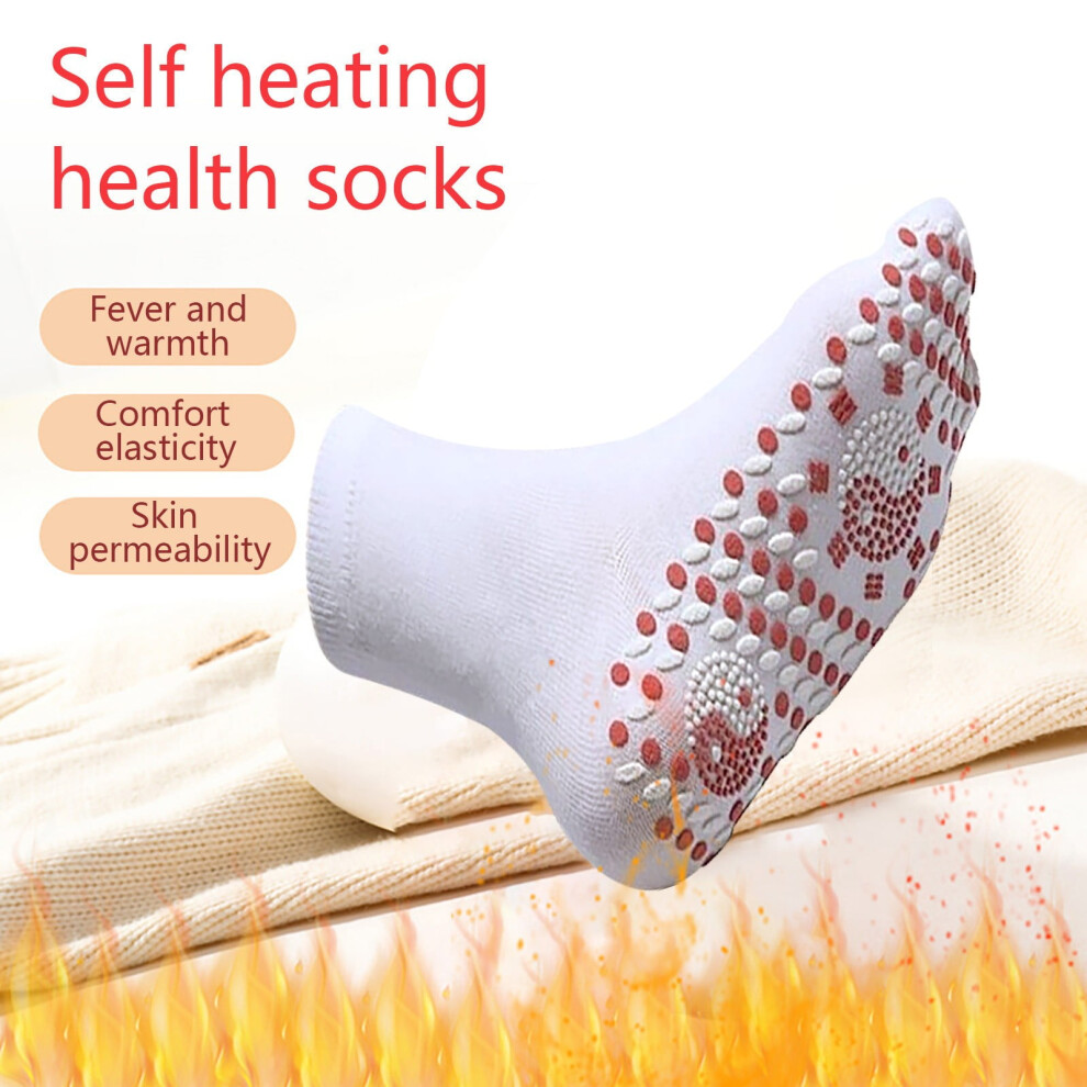 3 Pair Tourmaline Thermal Circulation Acupressure Self-Heating Shaping Socks, Tourmaline Slimming Health Sock, Foot Massage Thermotherapeutic Sock