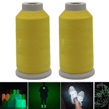 Bobasndm 2 Roll Luminous Yarn for Knitting, Glow in The Dark Yarn, Soft Anti-fade Solid Color Yarn, DIY Thin Luminous Yarn, Home Supplies