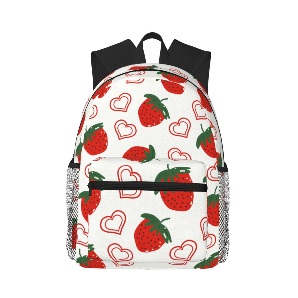 Cute Strawberry And Heart Backpack Laptop Backpacks Travel Hiking Bag Business Backpacks For Women Men 9180479540168