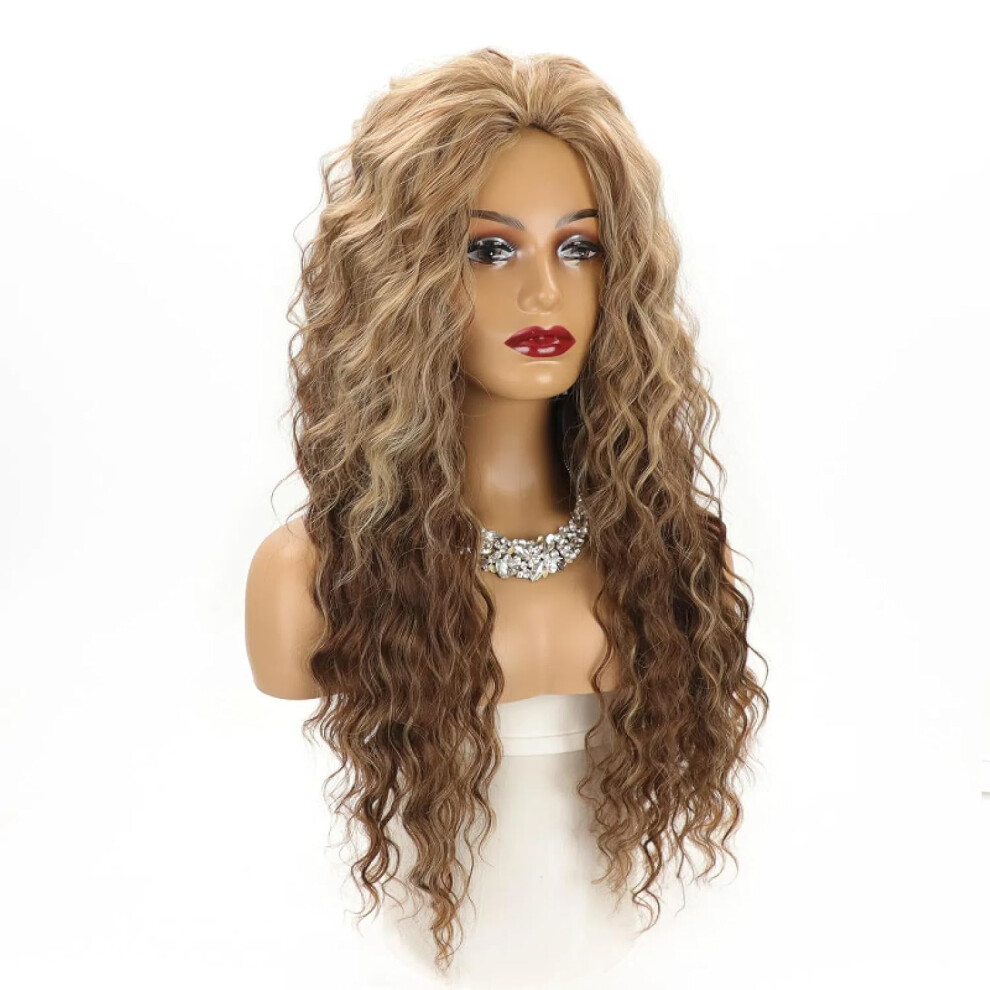 wigs long curls chemical fiber wig head cover africa small curly fluffy ladies wig set wigs
