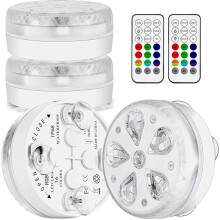 Waterproof LED Submersible Pool Light with RF Remote Control, Timer, 16 LED, Suction Cup and Magnet for Pool, Aquarium, Vase, Party (4)