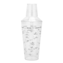 2 Pcs Plastic Cocktail Shaker Set, Drink Mixer Cup with Measuring Pitcher, Beginner Bartender Kit for Mixing Beverages