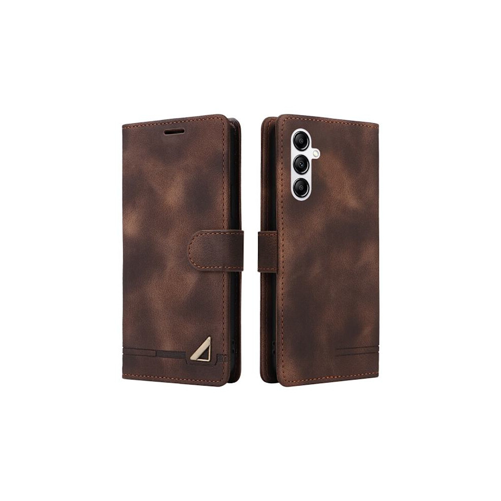 Skalo Compatible With Samsung A54 5G Wallet Case In Pu Leather - Brown 9418476370786