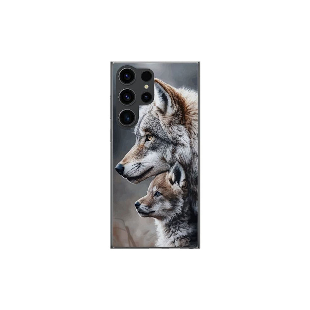 Compatible With Samsung Galaxy S24 Ultra Transparent Case Wolves Wild Wolf Animals Mysticism 9418476371042