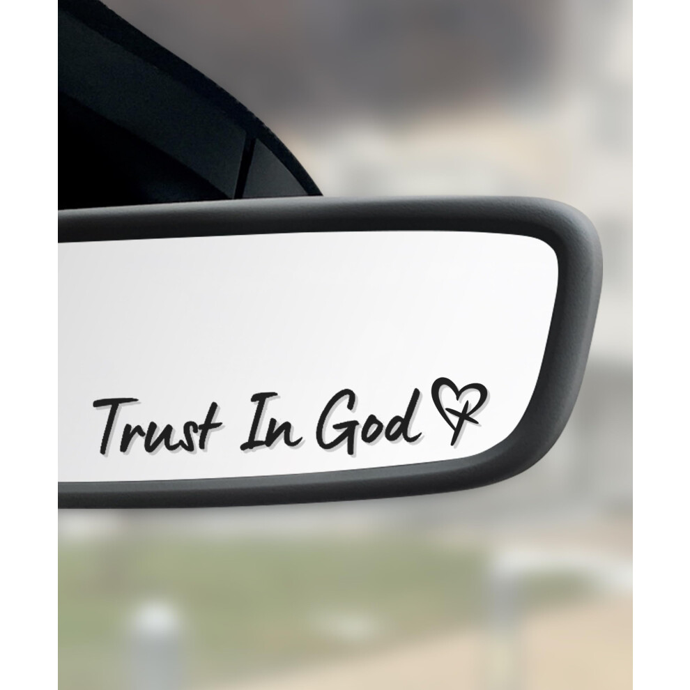 4Pcs Waterproof Crystal Christian Rearview Mirror Car Stickers, Trust In God Decals For Suvs Trucks 9053599974864