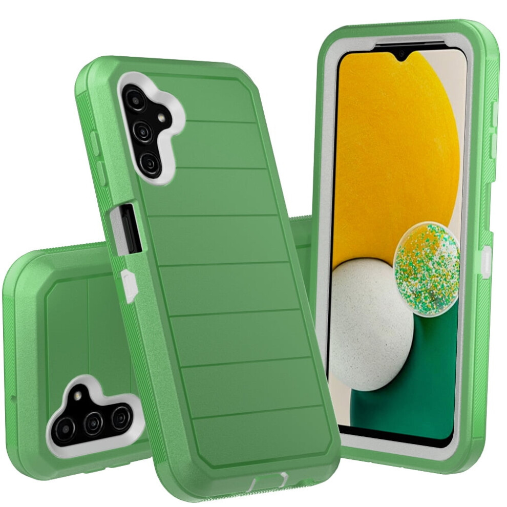 Xhy Compatible With Samsung Galaxy A13 5G Case, Military Grade 3-In-1 Rugged Drop Protection, Green White White,Green 9170372878840