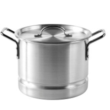 Imusa 28 Quart Aluminum Steamer or Stockpot with Metal Lid & Handles, Silver