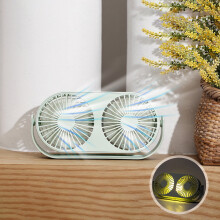 Bocqde Handheld Fan Rechargeable Personal Fan Desktop Double-Headed Blade Aromatherapy USB Tabletop Fan 3 Speeds