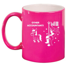 Accountant Superstar Unicorn Funny Ceramic Coffee Mug Tea Cup Gift for CPA, Gift For Accountant (11oz Hot Pink)