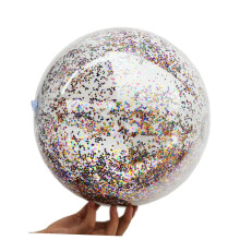 3pcs Transparent Inflatable Sequin Beach Balls for Pool Parties and Summer Fun Games