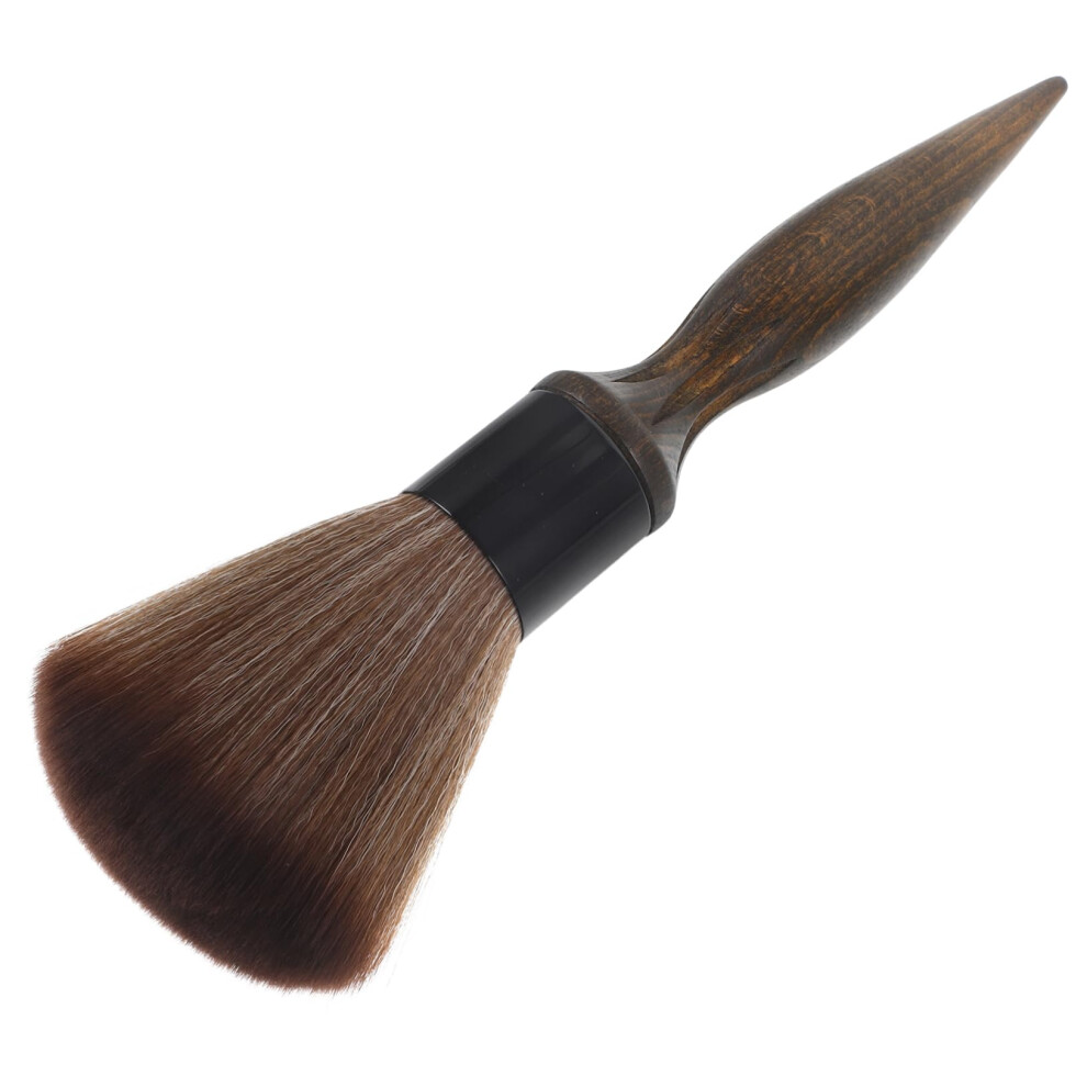 Barber Neck Duster Brush with Wooden Handle for Gentle Hair Removal and Salon or Home Haircuts