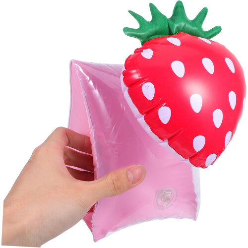 Kids Swimming Arm Bands 2 Pack Strawberry Pattern PVC Comfortable Surface Stable Flotation Support 1