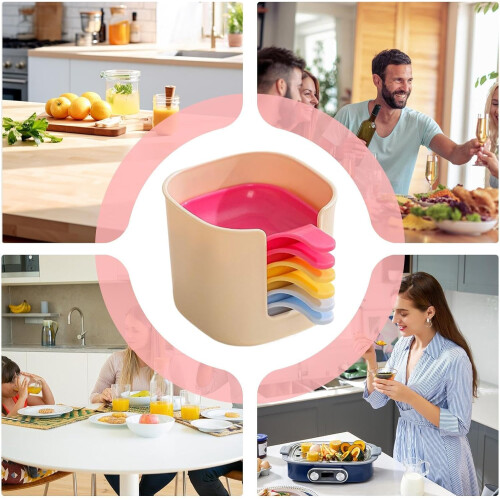 Small Dipping Bowls Ramekins Set with Stand, Stackable Ceramic Sauce Cups for Kitchen and Parties 2