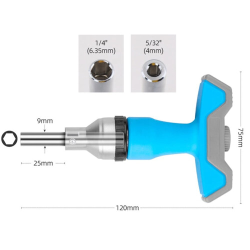 T-Type Screwdriver Handle 2-In-1 Batch Ratchet Driver 4mm 6.35mm Hex Adapter 1
