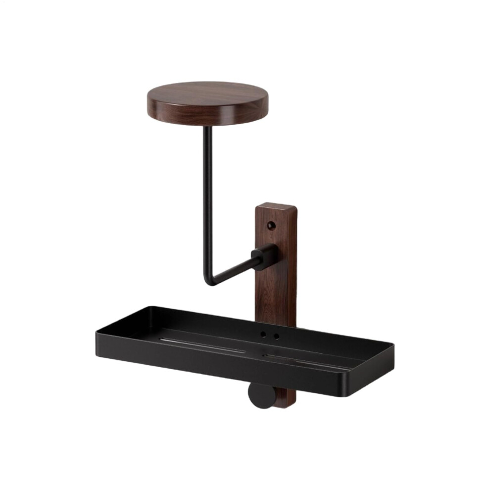 Helmet Wall Mount Walnut Wood Antislip Motorcycle Helmet Rack For Spacesaving Storage 9455672630696