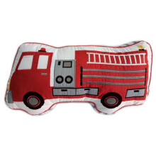 Fire Truck Throw Pillow Plush Cushion for Kids Room Decor, Soft Cotton Vehicle Shape