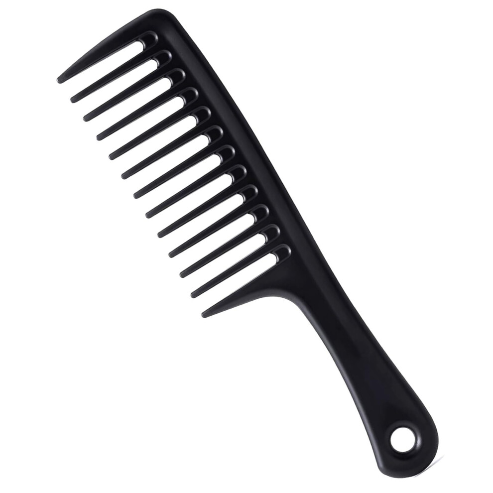 Wide Tooth Comb for Curly Hair with Gentle Detangling, Ergonomic Grip, Wet and Dry Thick Hair