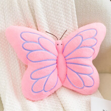Pink Butterfly Throw Pillow Soft Plush Decorative Cushion for Sofa Bedroom Living Room 16'x12'