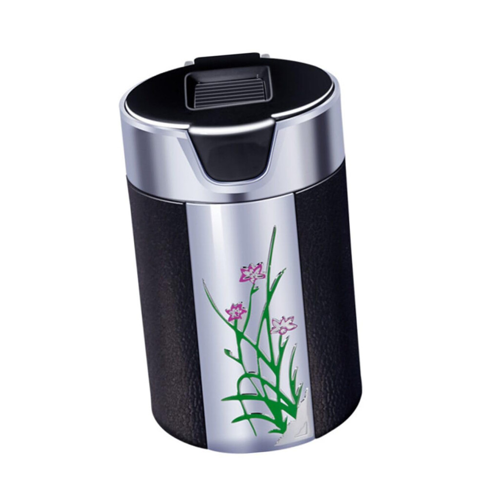 Car Ashtray With Lid And Led Smokeless Detachable Easyclean Nonskid Base For Vehicle Light 9053599975625
