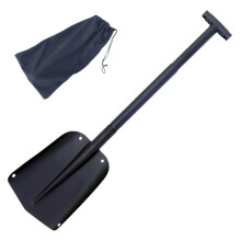 Telescopic Snow Shovel for Car with Adjustable Handle, Foldable Alloy Scoop and Storage Bag