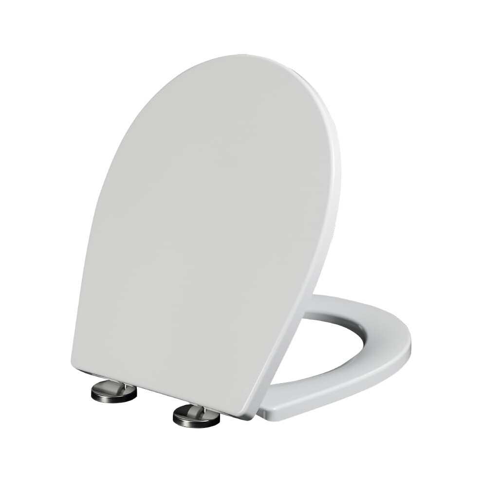 Round Soft Close Toilet Seat White Pp With Quick Release Adjustable Hinges Antislip Fit 9070919688867