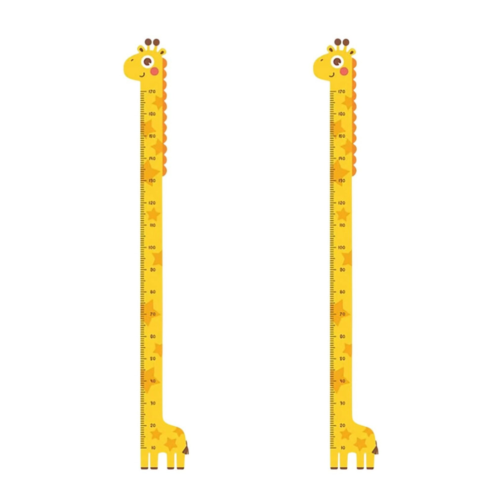 2 Pack Giraffe Height Chart Wall Decal for Kids Room, Accurate Growth Measurement 0170cm, Yellow
