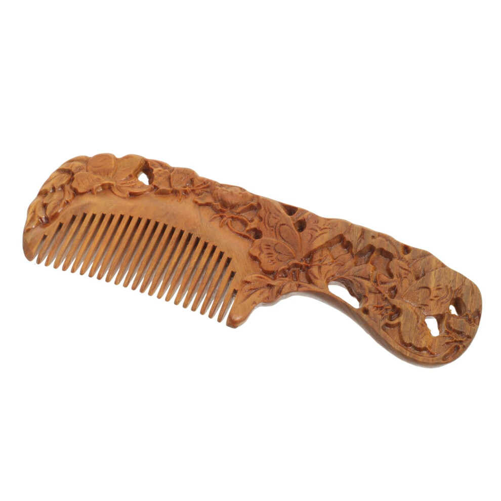 Sandalwood Hair Comb DualSided Wooden Detangling Wide Tooth Pocket Size Handcarved for Women