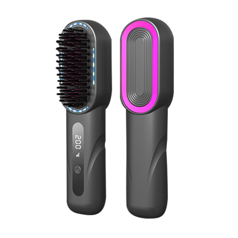 YATLTE Cordless Hair Straightener Brush, Rechargeable Mini Heated Comb for Women/Men's Beard, Lightweight Travel Hot Brush