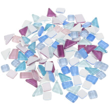 Onaparter Mosaic Fragments Tile Stained Glass Tiles Craft Supplies for Crafts Cathedral Colored （As Shown）