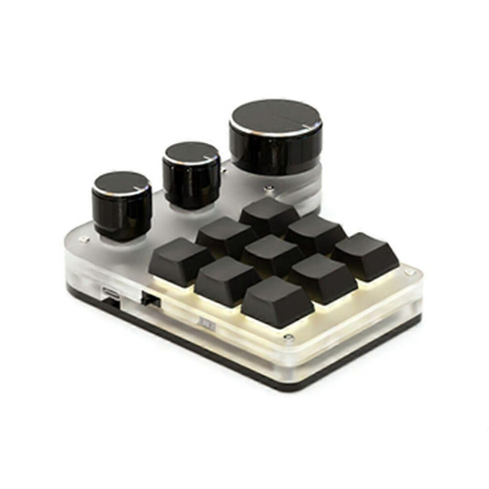 (As Show, White) 9-Key Custom Macro Keyboard Mini Keypad Copy Paste Gaming Mechanical Keyboard 3242242670741