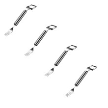 2 In 1 Fruit Fork Slicer Stainless Steel Fruit Forks Slicer Summer Portable Fruit Cutting For Family Parties Camping *4PCS