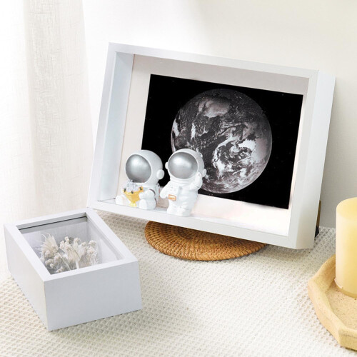 4x6 Small Shadow Box Frame with Dustproof Acrylic Front for Keepsakes and Memorabilia, White 2